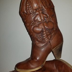 Very Volatile Brown Western Cowboy Boots